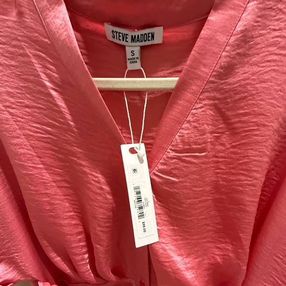 NWT Steve Madden Tori Satin Collar Kimono Midi Tie-Waist Midi Dress (Size S) - Picture 7 of 9